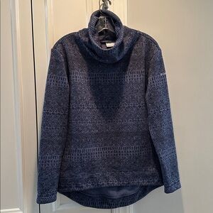 Columbia Navy Patterned Cowl Neck Sweater